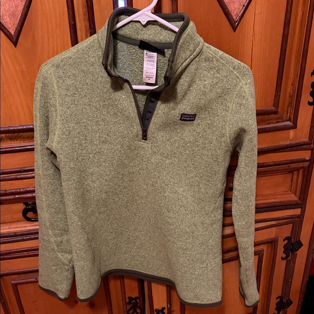 Patagonia Olive Quarter-Zip Fleece